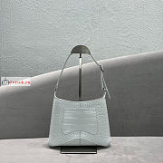 Balenciaga Small XX Hobo Bag Crocodile-print Leather White 23x16x5cm - 2
