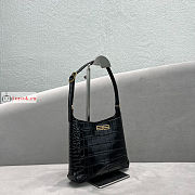 Balenciaga Small XX Hobo Bag Crocodile-print Leather Black 23x16x5cm - 4