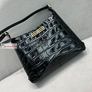 Balenciaga Small XX Hobo Bag Crocodile-print Leather Black 23x16x5cm - 2
