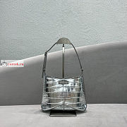 Balenciaga Small XX Hobo Bag Crocodile-print Leather Silver 23x16x5cm - 1