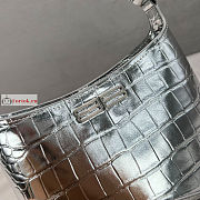 Balenciaga Small XX Hobo Bag Crocodile-print Leather Silver 23x16x5cm - 5