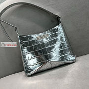 Balenciaga Small XX Hobo Bag Crocodile-print Leather Silver 23x16x5cm - 4