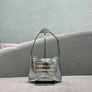 Balenciaga Small XX Hobo Bag Crocodile-print Leather Silver 23x16x5cm - 2