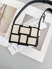 Bottega Veneta Candy Cassette Canvas Black/Natural 12x8x4cm - 1