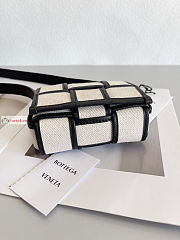 Bottega Veneta Candy Cassette Canvas Black/Natural 12x8x4cm - 5