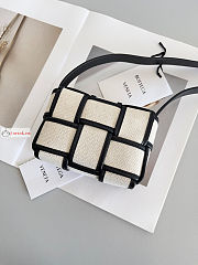 Bottega Veneta Candy Cassette Canvas Black/Natural 12x8x4cm - 2