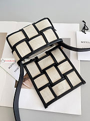 Bottega Veneta Candy Cassette Canvas Black/Natural 12x8x4cm - 3