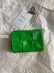 Bottega Veneta Candy Cassette In Smooth Leather Green 12x8x4cm - 5
