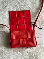 Bottega Veneta Candy Cassette In Smooth Leather Red 12x8x4cm - 6