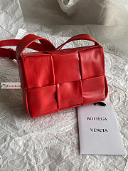 Bottega Veneta Candy Cassette In Smooth Leather Red 12x8x4cm - 5
