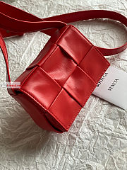 Bottega Veneta Candy Cassette In Smooth Leather Red 12x8x4cm - 3