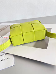 Bottega Veneta Candy Cassette In Smooth Leather Kiwi Yellow 12x8x4cm - 6
