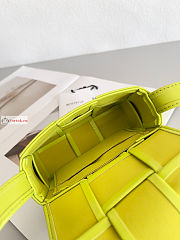 Bottega Veneta Candy Cassette In Smooth Leather Kiwi Yellow 12x8x4cm - 5