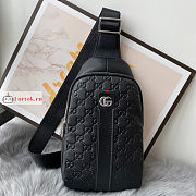 Gucci Chest Bag In Leather Black 28×16×4.5cm - 1