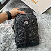 Gucci Chest Bag In Leather Black 28×16×4.5cm - 3