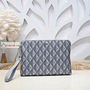 Dior Pouch CD Diamond Canvas Gray 30x20cm  - 1