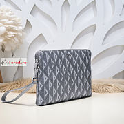 Dior Pouch CD Diamond Canvas Gray 30x20cm  - 3