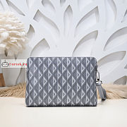 Dior Pouch CD Diamond Canvas Gray 30x20cm  - 4