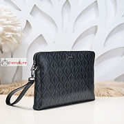 Dior Pouch CD Diamond Canvas Black 30x20cm  - 4