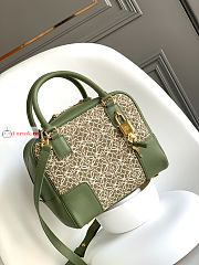 Loewe Amazona 19 Square Bag In Anagram Avocado Green 19x18x11.5cm - 1