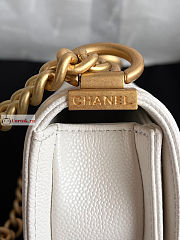 Chanel Mini Boy Messenger Bag In Grained Leather White 15x9.5x4.5cm - 5