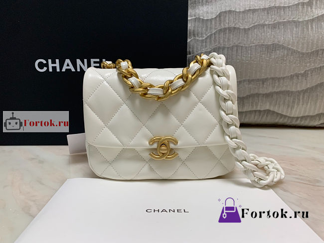 Chanel Mini Flap Bag White AS3205 13x18x6cm - 1