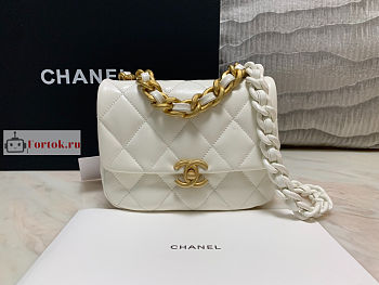 Chanel Mini Flap Bag White AS3205 13x18x6cm