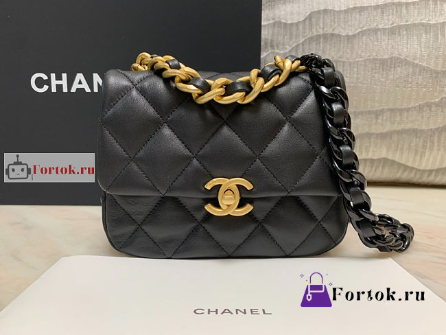 Chanel Mini Flap Bag Black AS3205 13x18x6cm - 1