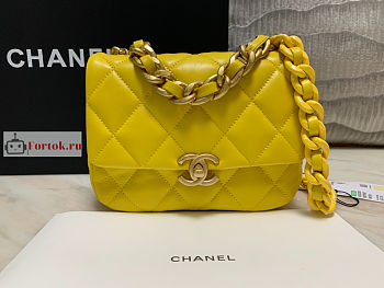 Chanel Mini Flap Bag Yellow AS3205 13x18x6cm