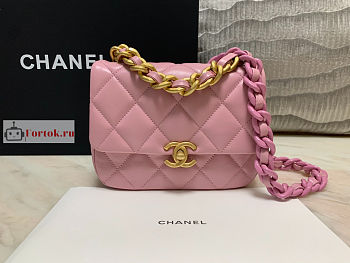 Chanel Mini Flap Bag Pink AS3205 13x18x6cm