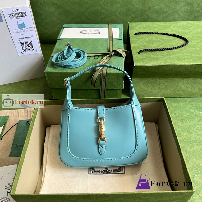 Gucci Mini Jackie 1961 Shoulder Bag Blue 637091 19x13x3cm - 1