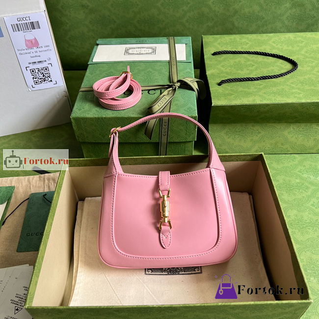 Gucci Mini Jackie 1961 Shoulder Bag Pink 637091 19x13x3cm - 1