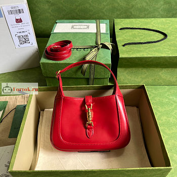 Gucci Mini Jackie 1961 Shoulder Bag Red 637091 19x13x3cm