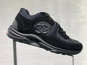 Chanel All Black Sneakers In Suede/Leather - 2