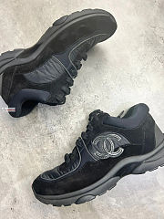 Chanel All Black Sneakers In Suede/Leather - 4
