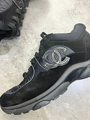 Chanel All Black Sneakers In Suede/Leather - 6