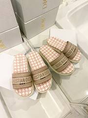 Dior Dway Slide Micro Houndstooth Motif Pink  - 6