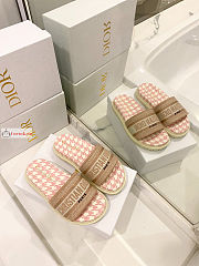 Dior Dway Slide Micro Houndstooth Motif Pink  - 4