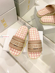 Dior Dway Slide Micro Houndstooth Motif Pink  - 3