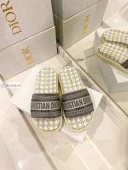 Dior Dway Slide Micro Houndstooth Motif Gray - 6