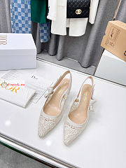 Dior J'Adior Slingback Pump Macrame Embroidered White  - 1