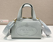 Prada Small Leather Top Handle Bag Cornflower Blue 1BB078 25x16x10cm - 1
