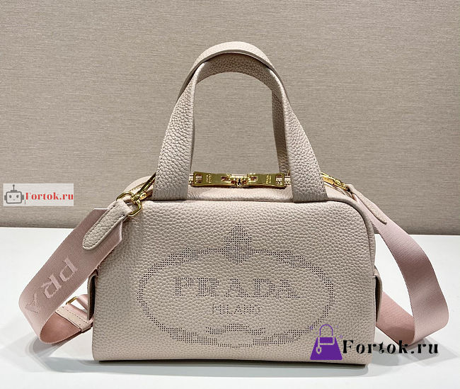 Prada Small Leather Top Handle Bag Water Lily 1BB078 25x16x10cm - 1
