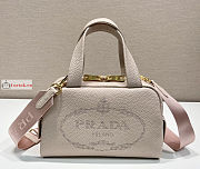 Prada Small Leather Top Handle Bag Water Lily 1BB078 25x16x10cm - 1