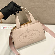 Prada Small Leather Top Handle Bag Water Lily 1BB078 25x16x10cm - 2