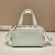 Prada Small Leather Top Handle Bag Chalk White 1BB078 25x16x10cm - 5