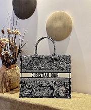 DIOR BOOK TOTE Blue Toile de Jouy embroidery M1286 41.5×35×18cm - 4