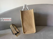 Fendi Medium Sunshine Straw Tote Bag Beige/Black 35x31x17cm - 2