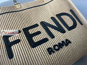 Fendi Medium Sunshine Straw Tote Bag Beige/Black 35x31x17cm - 6
