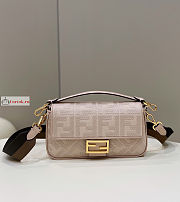 Fendi Iconic Baguette FF Canvas Bag Pink 27x16x6cm - 1